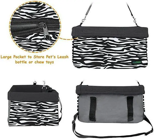 Alt view image 4 of 6 - GOOPAWS Car Travel Dog Booster Seat, Elevated Pet Bed for Cars, Portable Pet Car Seat Travel Carrier with Seat Belt for 24lbs Pets