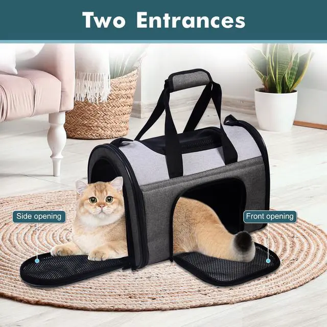 Alt view image 3 of 7 - Jespet Soft-Sided Dog & Cat Carrier Bag, Soft Kennel Pet Carrier for Small Dogs, Airline Approved Collapsible Pet Carriers