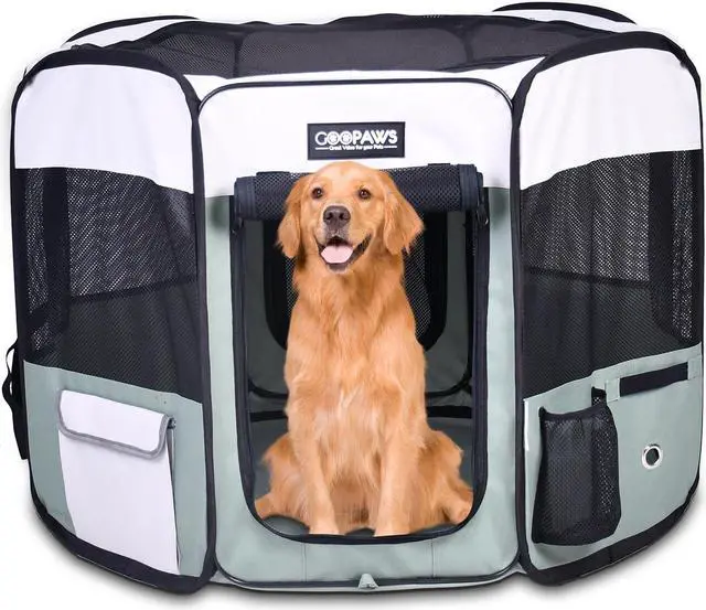 Main image of Jespet Portable Foldable Pet Dog Playpen, Portable Pet Playpen Exercise Pen Kennel with Carry Bag for Puppy Cats Kittens Rabbits