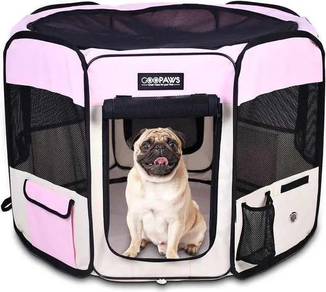 Main image of Jespet Portable Foldable Pet Dog Playpen, Portable Pet Playpen Exercise Pen Kennel with Carry Bag for Puppy Cats Kittens Rabbits