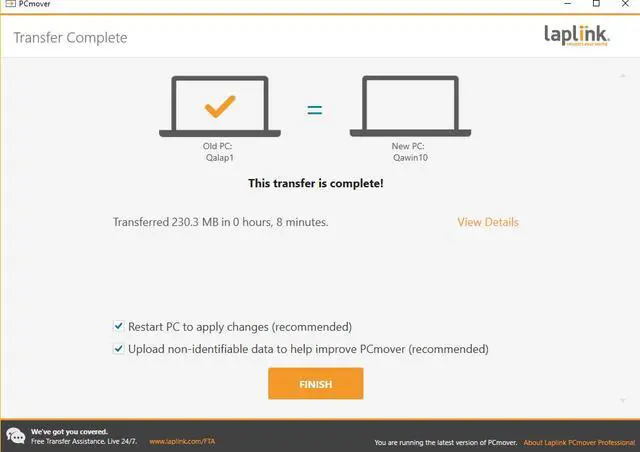 Alt view image 7 of 13 - Laplink PCmover Ultimate 11 | Moves your Applications, Files and Settings from an Old PC to a New PC | Includes SuperSpeed USB 3.0 Cable | 1 Use
