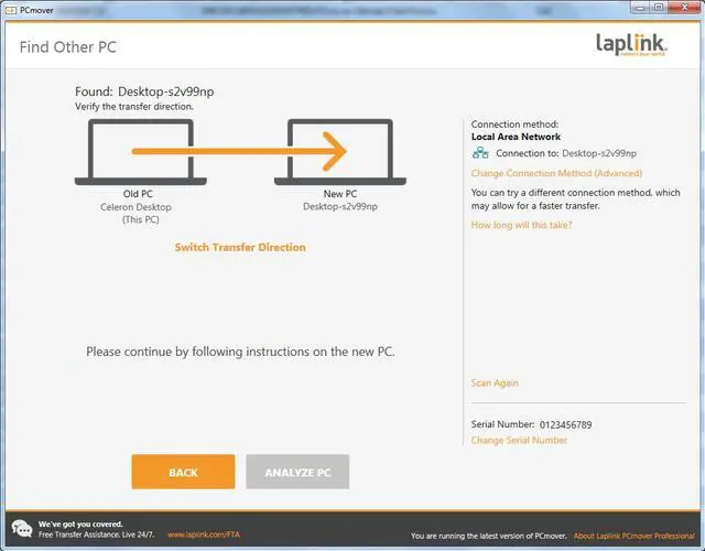 Alt view image 3 of 8 - Laplink PCmover Ultimate 11 | Moves your Applications, Files and Settings from an Old PC to a New PC | Includes Optional Ethernet Cable | 1 Use