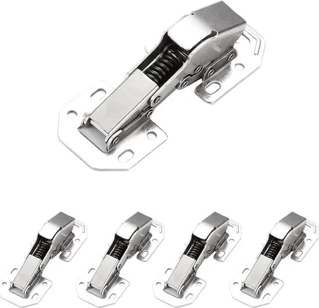 Main image of Cabinet Doors Hinges 4 PCS, 4 inch Hidden Frameless Cabinet Hinges Easy to Install, Soft Closing Concealed Cabinet Hinge with Screws