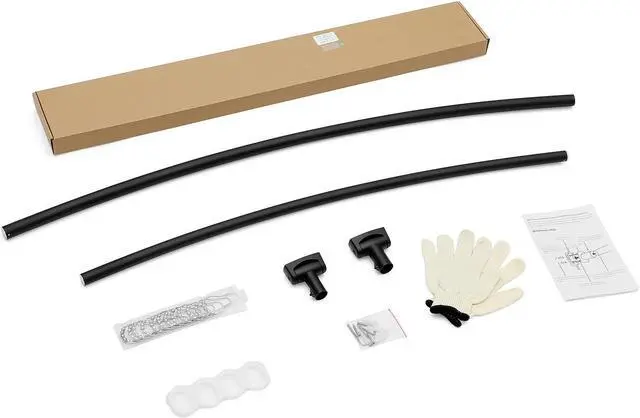 Alt view image 7 of 7 - Curved Shower Curtain Rod, Adjustable Stainless Steel Telescopic Shower Rod for Bathroom, Bathtub, Cloakroom, Dressing Room Etc. ( 35-63 inch ) Black
