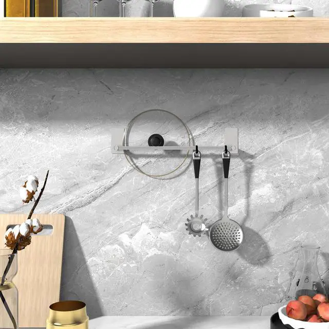 Alt view image 6 of 7 - Misounda Towel Bars Hand Towel Holder for Kitchen/Bathroom Wall Mounted SUS304 Brushed Stainless Steel Towel Rack Rust/Scratch Resistant No Drilling - Self Adhesive - 27.56 inch, Silver