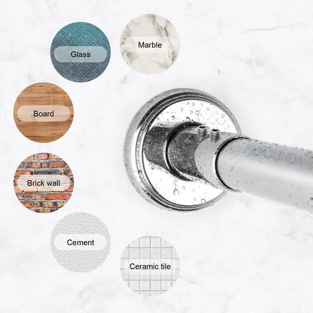 Alt view image 6 of 7 - Misounda Shower Curtain Rod, Adjustable L Shaped Corner Shower Curtain Rods, No Drilling Install Stainless Steel 35.5-47.2x35.5-47.2 Inch With 24 Shower Rings, For Bathroom,Bathtub,Clothing Store Etc