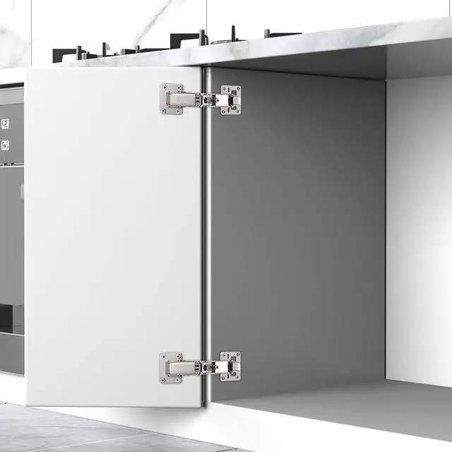 Alt view image 3 of 7 - 4Pcs 175 Degree Cabinet Hinges, Silent Soft Close Cabinet Doors Hinges, Hydraulic Frameless Hidden Hinges, Adjustable Mounting Hinges with Screws for Cabinet, Cupboards, Wardrobe