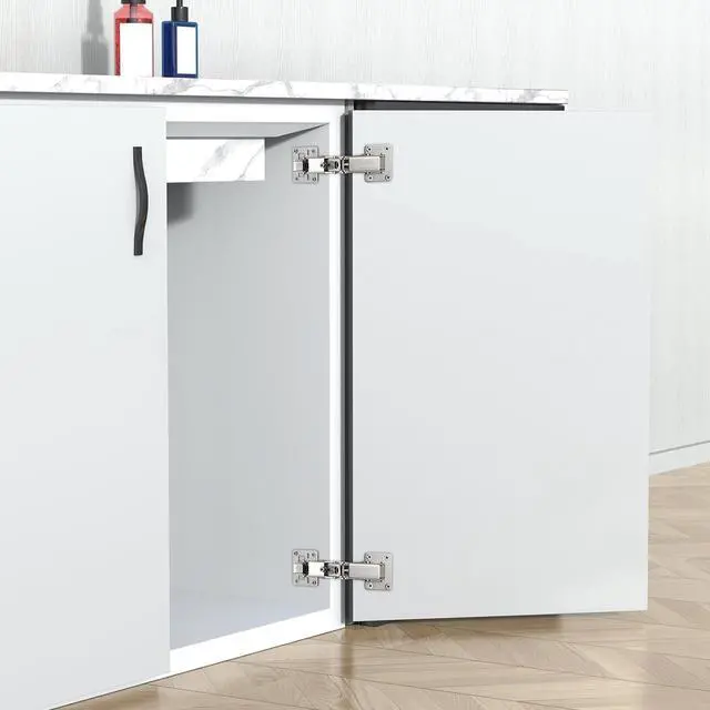 Alt view image 7 of 7 - 4Pcs 175 Degree Cabinet Hinges, Silent Soft Close Cabinet Doors Hinges, Hydraulic Frameless Hidden Hinges, Adjustable Mounting Hinges with Screws for Cabinet, Cupboards, Wardrobe