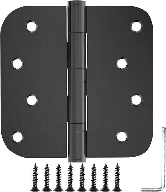 Main image of Door Hinges, 3 Pack Matte Black Door Hinges 4 Inch Stainless Steel Hinges Ball Bearing Silent Hinges Interior Door Hinge with 5/8 Radius Corners