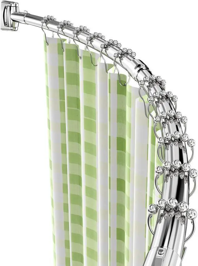 Main image of Misounda Curved Shower Curtain Rod Rustproof Expandable 304 Stainless Steel Adjustable Telescopic Shower Rod for Bathroom, Bathtub, Cloakroom, Dressing Room,Etc. (Curved Shape, 55"-79" inch)