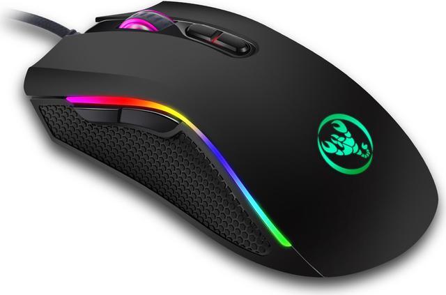 Optical Gaming Mouse, RGB Backlit Ergonomics Programmable Wired Gaming Mouse  with 7 Buttons, DPI Sixth-speed Adjustable Up To 7200dpi 