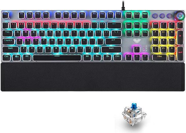 MILANG clavier mécanique de jeu MK808, 104 touches, lumineux  e-sports,interrupteur bleu à prix pas cher
