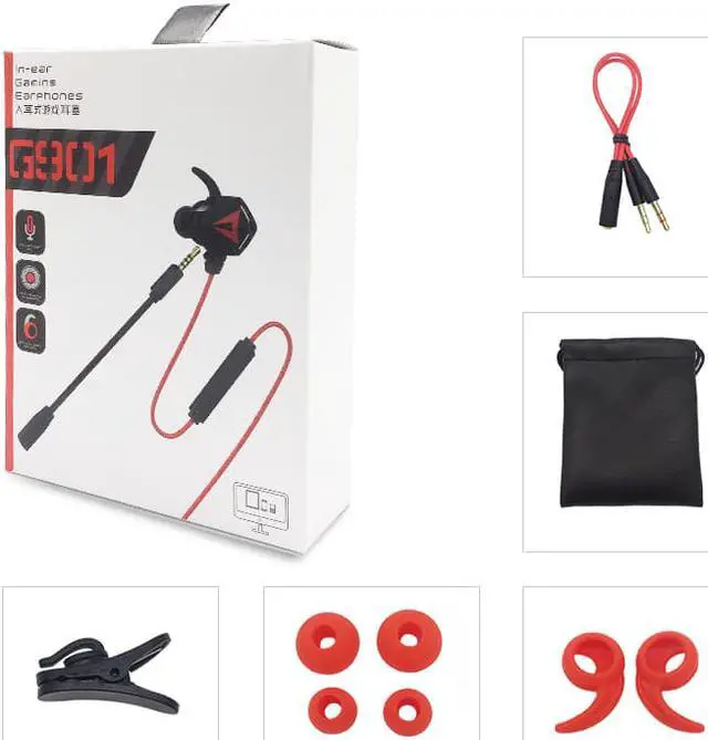 Alt view image 7 of 7 - In-Ear Gaming Earphones - 3.5mm Wired Earbuds With Microphone Super Bass for Mobile Phone Ipod PC Headset Earbud