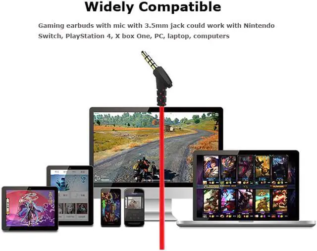 Alt view image 6 of 7 - In-Ear Gaming Earphones - 3.5mm Wired Earbuds With Microphone Super Bass for Mobile Phone Ipod PC Headset Earbud