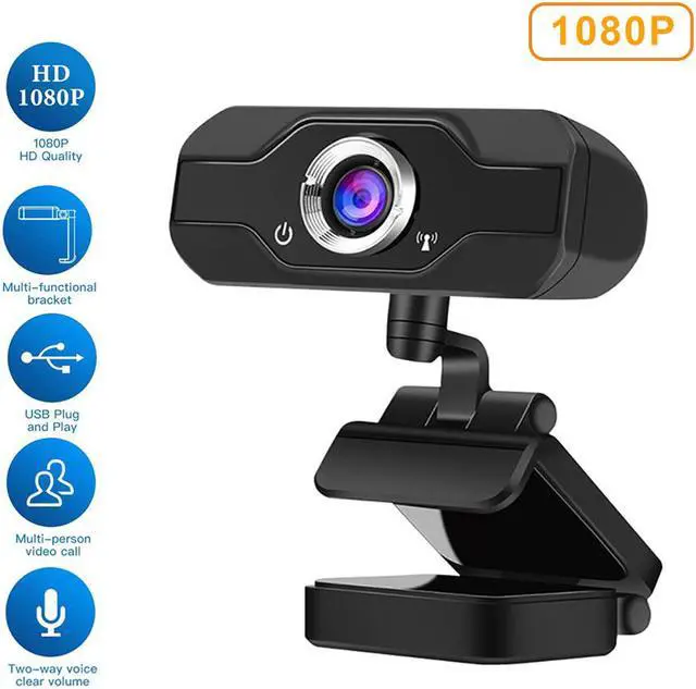 Webcam Con Micrófono 1080p HD – Enfoque Automático, Plug & Play, Giratoria 360°, Para PC, Portátil, Videoconferencias Y Gaming
