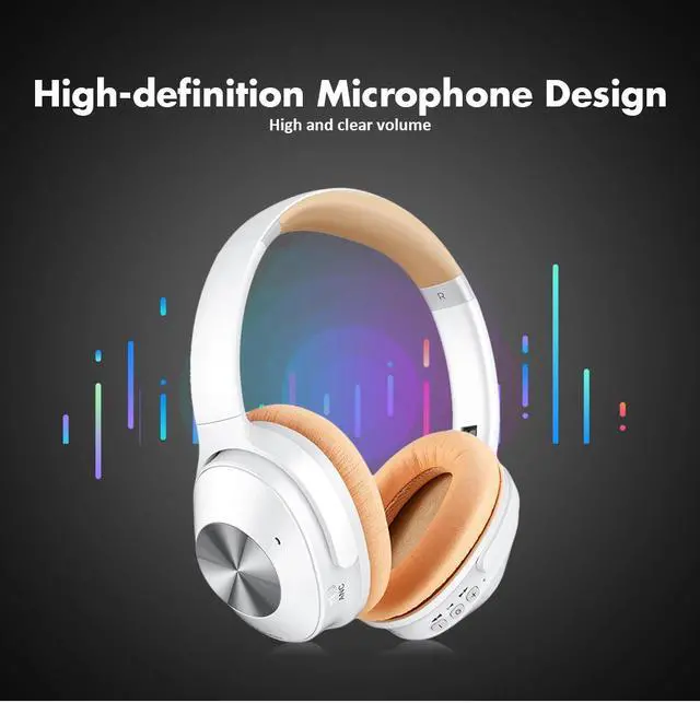 Alt view image 5 of 7 - Wireless Bluetooth Headset Foldable HD Mic Active Noise Reduction Hi-Fi Stereo Deep Bass Headphones Music Call Gaming Headset
