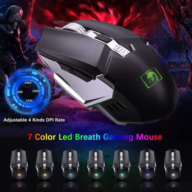 Alt view image 6 of 7 - Rechargeable 2.4G Wireless Keyboard and Mouse Combo Mechanical Feel Blue Backlit Gaming Keyboard & Mouse for Laptop Computer and Mac