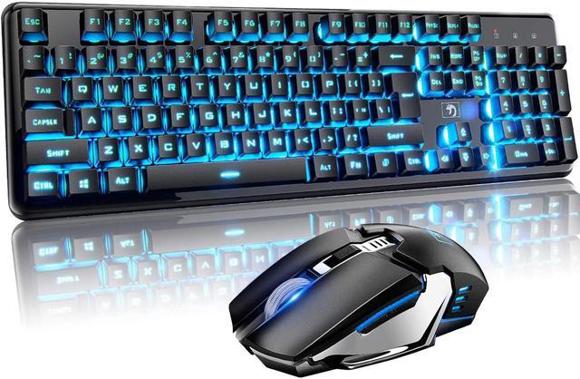 MAMBASNAKE K620 Wireless Gaming Keyboard & Mouse Combo,Mechanical Feel