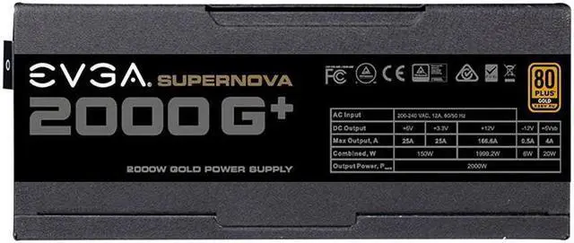 Alt view image 2 of 5 - EVGA SuperNOVA 2000 G+ 2000W Computer Power Supply,80PLUS Gold Medal,Full Module,FDB Bearing Fan,Full Japanese Capacitor,Suitable For Working Under 220V,Desktop Host Power Supply