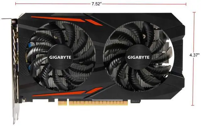 Alt view image 3 of 5 - GIGABYTE GeForce GTX 1050 Ti 4GB GDDR5 PCI Express 3.0 x16 ATX Video Cards GV-N105TOC-4GD