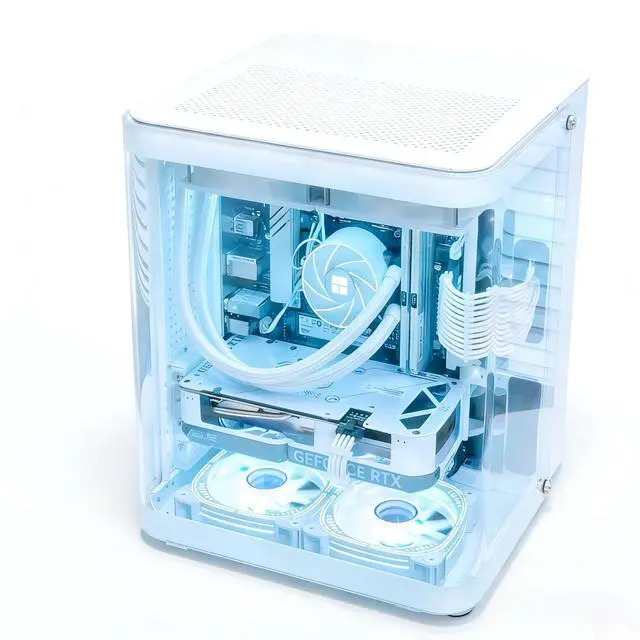 Main image of KINGWING Desktop PC Intel Core i5 14600KF 14-Cores 3.5GHz(up to 5.3GHz), GeForce RTX 5060 8GB, 32GB DDR4 3200MHz RAM, 1TB PCIe SSD, Liquid Cooler, WIFI &Bluetooth 650W PSU , Windows 11 Home, White