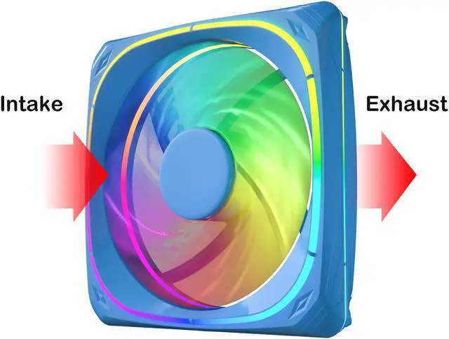 Alt view image 4 of 6 - Vetroo CF120 120mm Case Fan 5V 3 PIN Addressable RGB MB Sync PC Cooling Fan W/ Blue Fan Frame for Radiator / CPU Cooler / Computer Case
