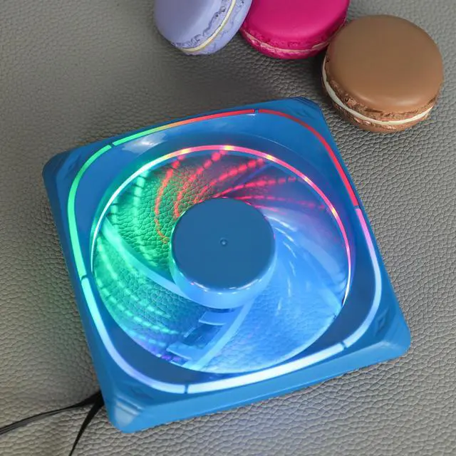 Alt view image 6 of 6 - Vetroo CF120 120mm Case Fan 5V 3 PIN Addressable RGB MB Sync PC Cooling Fan W/ Blue Fan Frame for Radiator / CPU Cooler / Computer Case