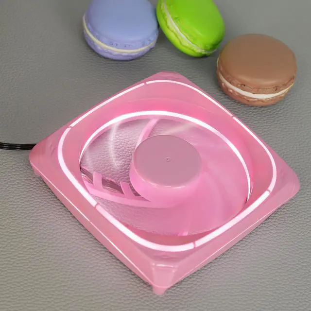 Alt view image 6 of 7 - Vetroo DF120 120mm Case Fan White LED Lighting PC Cooling Fan Pink Fan Frame for Radiator / CPU Cooler / Computer Case