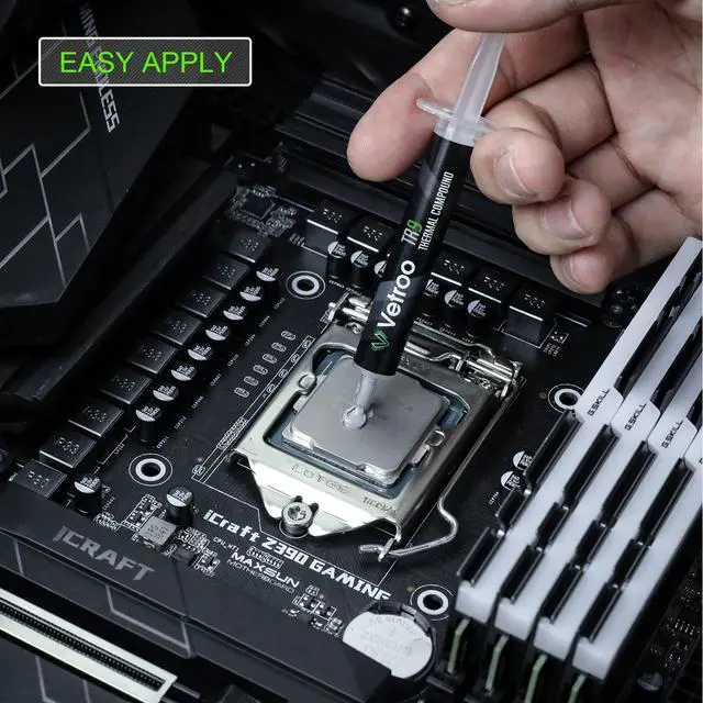Alt view image 2 of 7 - Vetroo TR9 Thermal Paste, High Conductive Performance Heatsink Paste Thermal Compound Paste for All Processor/CPU/GPU Easy to Apply