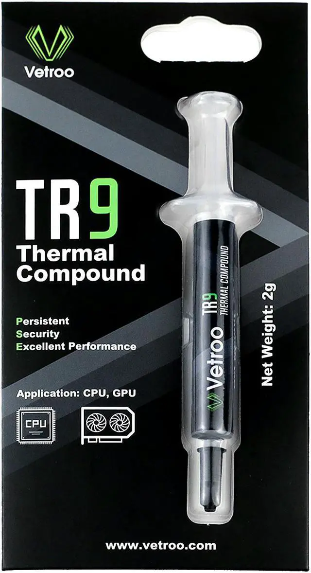 Alt view image 7 of 7 - Vetroo TR9 Thermal Paste, High Conductive Performance Heatsink Paste Thermal Compound Paste for All Processor/CPU/GPU Easy to Apply