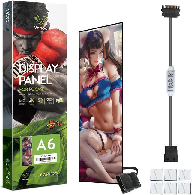 Alt view image 7 of 7 - Vetroo Streetfighter Character Poster Display Board w/ LED Lights for Computer PC Case Decor Full HD 2K Multi-Mode Function 9.8" x 3.1" (Vertical, A6)