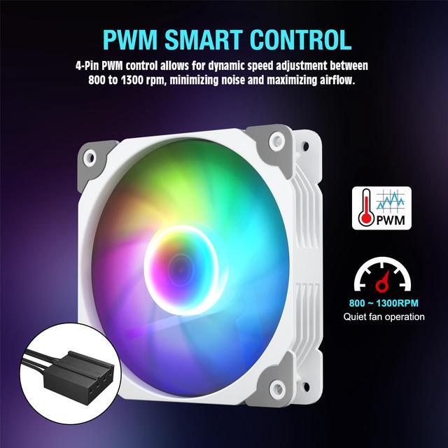 Alt view image 7 of 7 - Vetroo V360 White Liquid CPU Cooler, 3X 120mm Addressable RGB & PWM Fans/Pump, 360mm Radiator 290W TDP AIO Water Cooler w/Controller Hub for Intel LGA 1700/1200/115X AMD AM5/AM4