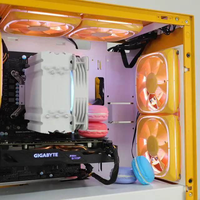 Alt view image 7 of 7 - Vetroo DF120 120mm Case Fan White LED Lighting PC Cooling Fan Green Fan Frame for Radiator / CPU Cooler / Computer Case