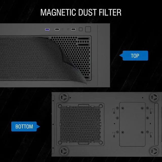 Alt view image 7 of 7 - Vetroo A03 ATX Mid-Tower PC Gaming Case Pre-installed 3pcs ARGB PWM Fans w/ Controller, Door Opening Hinged Tempered Glass Side Panel, High Airflow Mesh Front and Dust Filter-Black