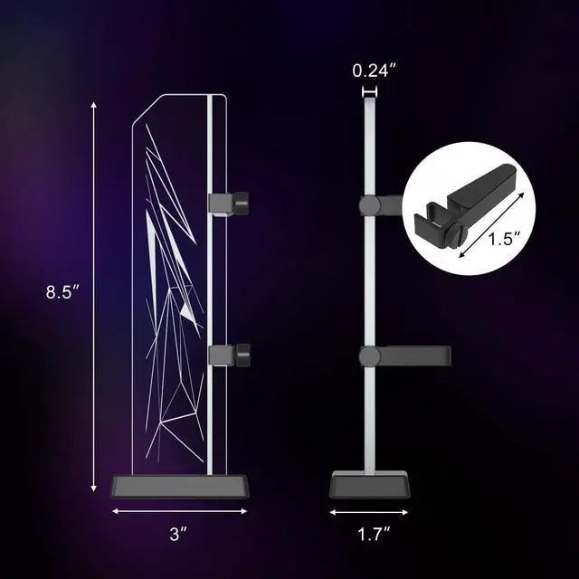 Alt view image 7 of 7 - Vetroo V2 ARGB 3-Pin GPU Support Bracket, Edge-Lit Tempered Glass GPU Holder Brace, Adjustable & Detachable Arm, Multiple Orientations, Easy to Install