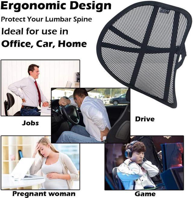 Travelwant Lumbar Support, Car Back Support Mesh Double Layers Ergonomic Designed for Comfort and Lower Back Pain Relief - Car Seat Lumbar Support for