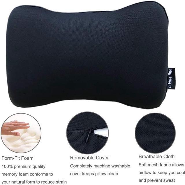  Big Hippo Soft Heated Lumbar Support Pillow - 5V  Cooling/Heating Back Support for Chair - Wedge Memory Foam Back Cushion for  Back Pain Relief, Car, Couch, Driver Seat with Adjustable Strap