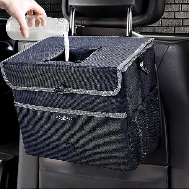 Big Ant Car Trash Can with Lid, Waterproof Auto Garbage Bin - Black –  Online store for your car