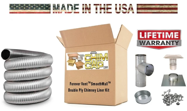 Main image of Forever® SmoothWall 4" x 30 ft Double Ply Flexible Chimney Liner Kit
