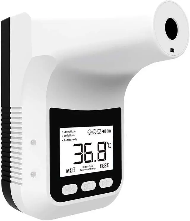 Alt view image 7 of 7 - Wall Mounted Non-Contact Infrared Temperature Measurement K3 Pro Forehead Thermometer with Fever Alarm. Hands Free Non Contact - Reopen Safely Office Home Supermarket School Community Entrance