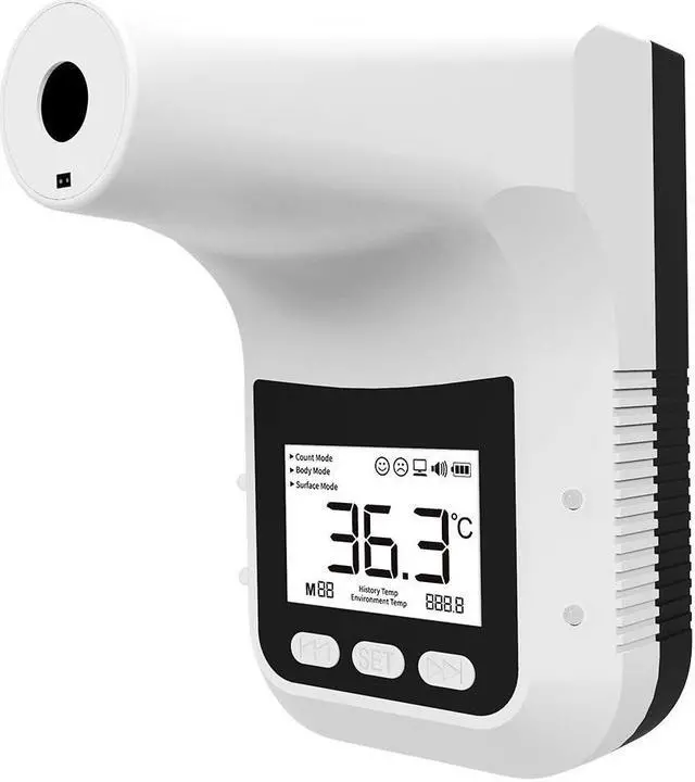 Alt view image 2 of 7 - Wall Mounted Non-Contact Infrared Temperature Measurement K3 Pro Forehead Thermometer with Fever Alarm. Hands Free Non Contact - Reopen Safely Office Home Supermarket School Community Entrance