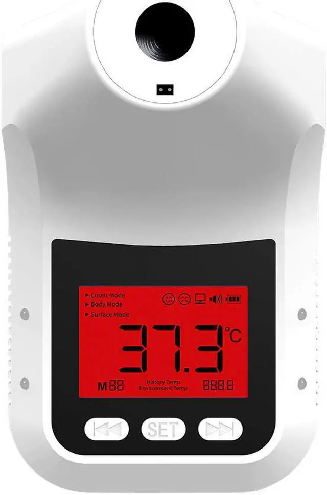 Alt view image 5 of 7 - Wall Mounted Thermometer K3 PRO Non-Contact Infrared Temperature Measurement Forehead Thermometer with Alarm for Office Home Supermarket Subway School Community (no Battery Included) use 4AA Battery