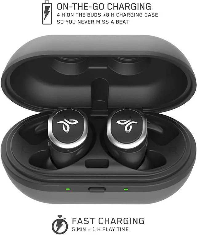 Alt view image 2 of 6 - Jaybird RUN True Wireless Headphones for Running, Secure Fit, Sweat-Proof and Water Resistant, Custom Sound, 12 Hours In Your Pocket, Music + Calls (Jet)