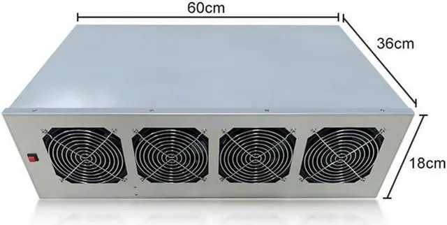 Alt view image 2 of 6 - GPU Miner Mining rig Machine System for Mining ETH Ethereum,8 GPU Miner Including 55mm Slots Distance Motherboard, CPU, SSD, RAM,PSU, Case with 4 Cooling Fans(Without GPU)