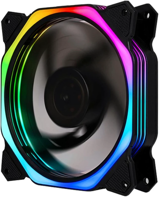 Alt view image 2 of 6 - SUIUBUY 3 Pack 120mm RGB & PWM Game Case Fan RGB 12V Quiet LED Transparent Gaming PC Computer CPU Case Fan and PC Case Cooler