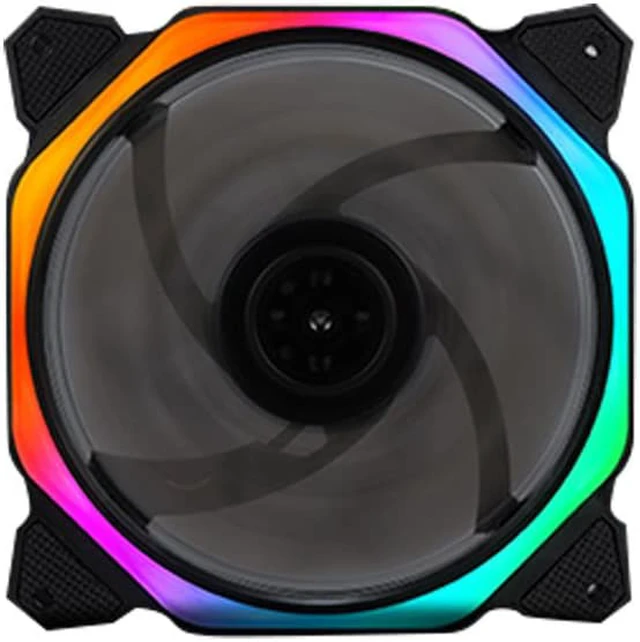 Alt view image 4 of 6 - SUIUBUY 3 Pack 120mm RGB & PWM Game Case Fan RGB 12V Quiet LED Transparent Gaming PC Computer CPU Case Fan and PC Case Cooler