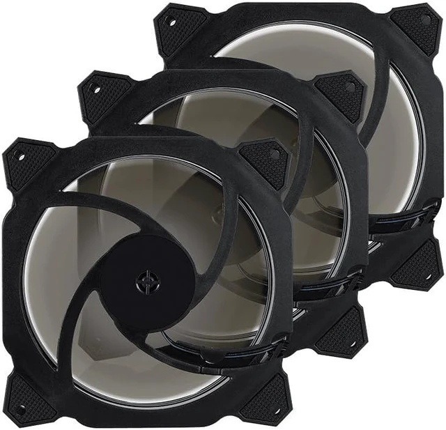 Alt view image 5 of 6 - SUIUBUY 3 Pack 120mm RGB & PWM Game Case Fan RGB 12V Quiet LED Transparent Gaming PC Computer CPU Case Fan and PC Case Cooler