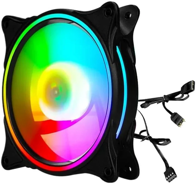 Alt view image 2 of 4 - SUIUBUY 3 Pack 120mm RGB & PWM Game Case Fan RGB 12V Quiet LED Transparent Gaming PC Computer CPU Case Fan and PC Case Cooler