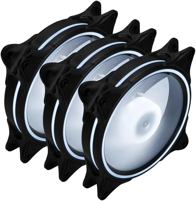 Alt view image 3 of 4 - SUIUBUY 3 Pack 120mm RGB & PWM Game Case Fan RGB 12V Quiet LED Transparent Gaming PC Computer CPU Case Fan and PC Case Cooler