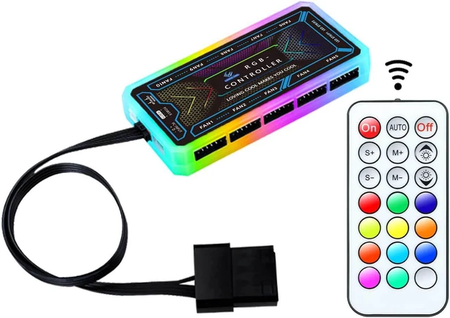 Alt view image 4 of 4 - SUIUBUY 3 Pack 120mm RGB & PWM Game Case Fan RGB 12V Quiet LED Transparent Gaming PC Computer CPU Case Fan and PC Case Cooler